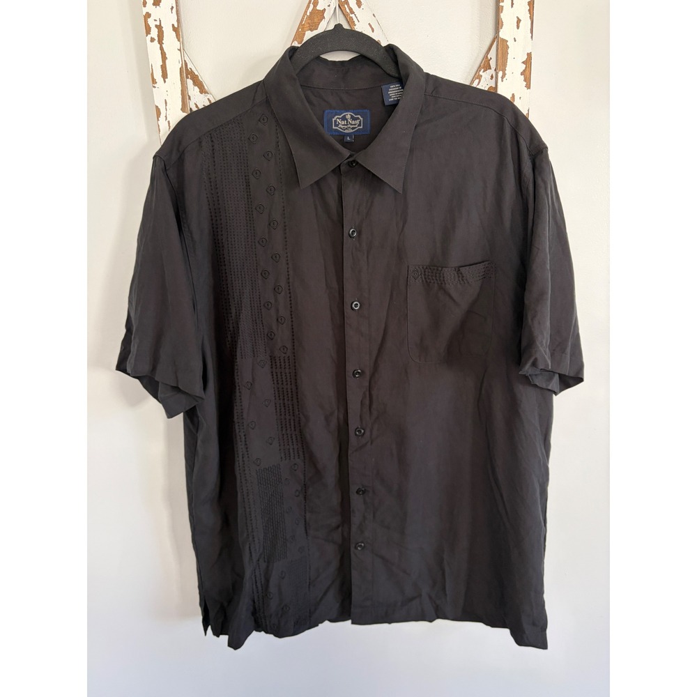 Nat Nast Mens Shirt Luxury Originals Silk Panel Size Large.